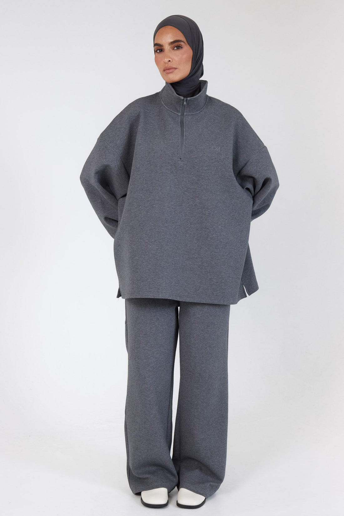 Le Sweat Zip Comfy Gris foncé