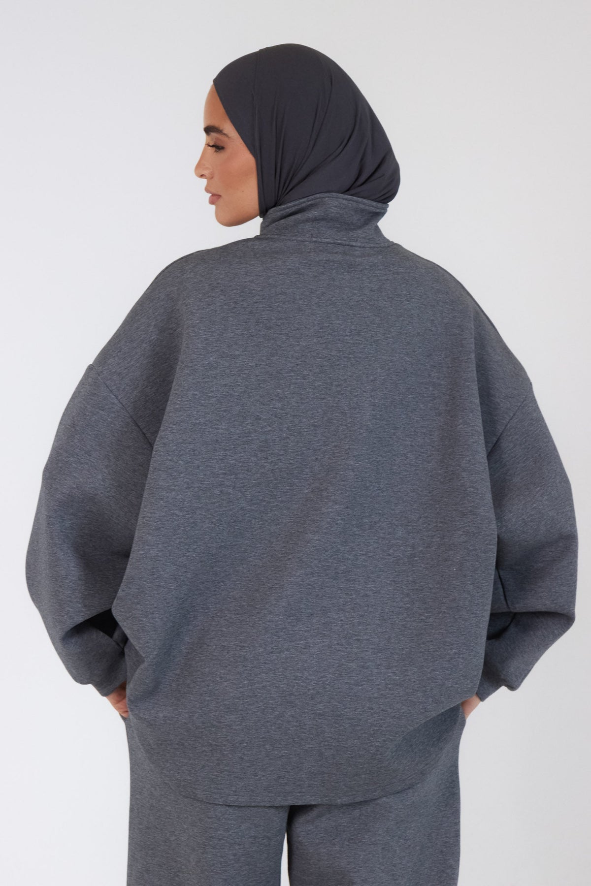 Le Sweat Zip Comfy Gris foncé