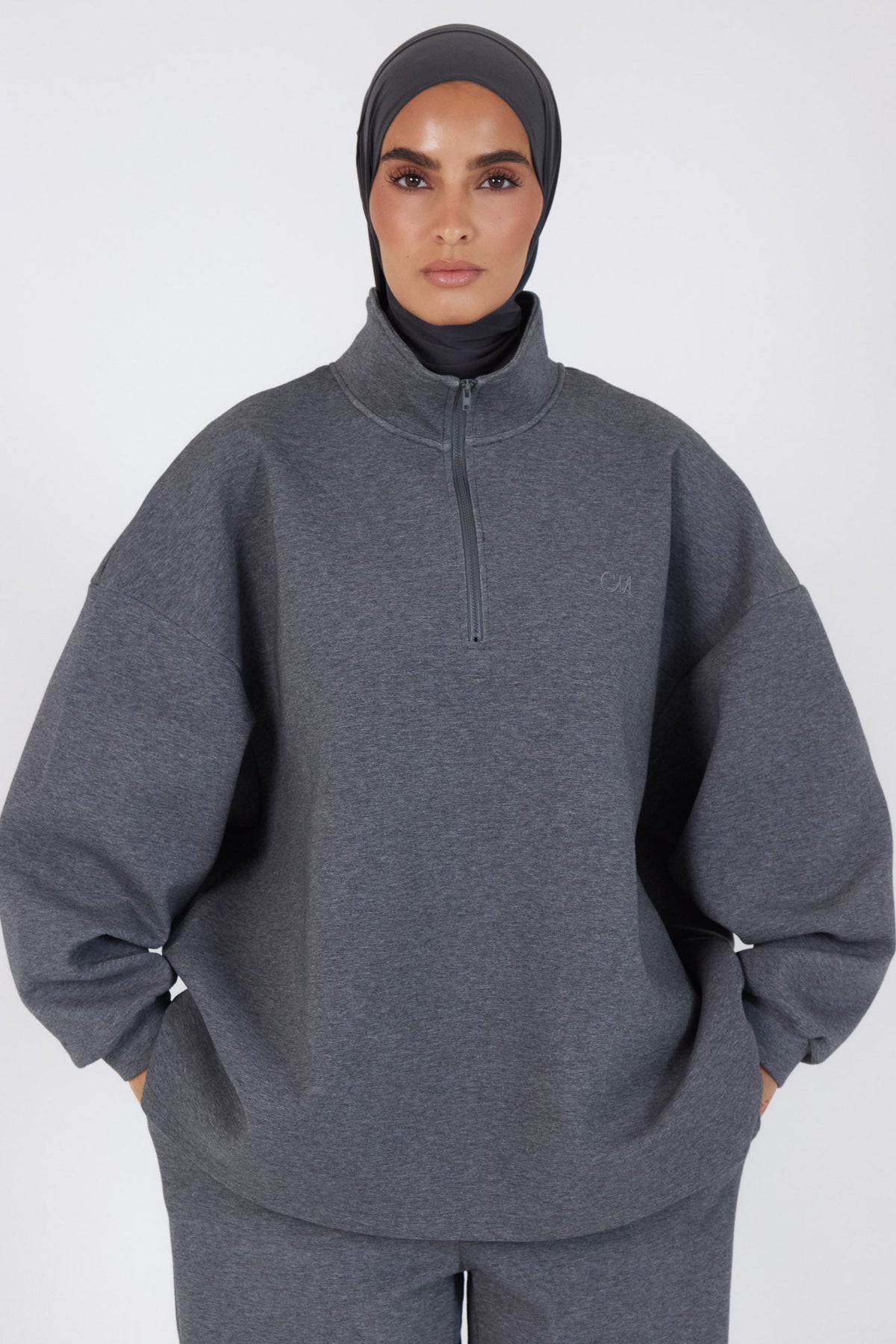 Le Sweat Zip Comfy Gris foncé
