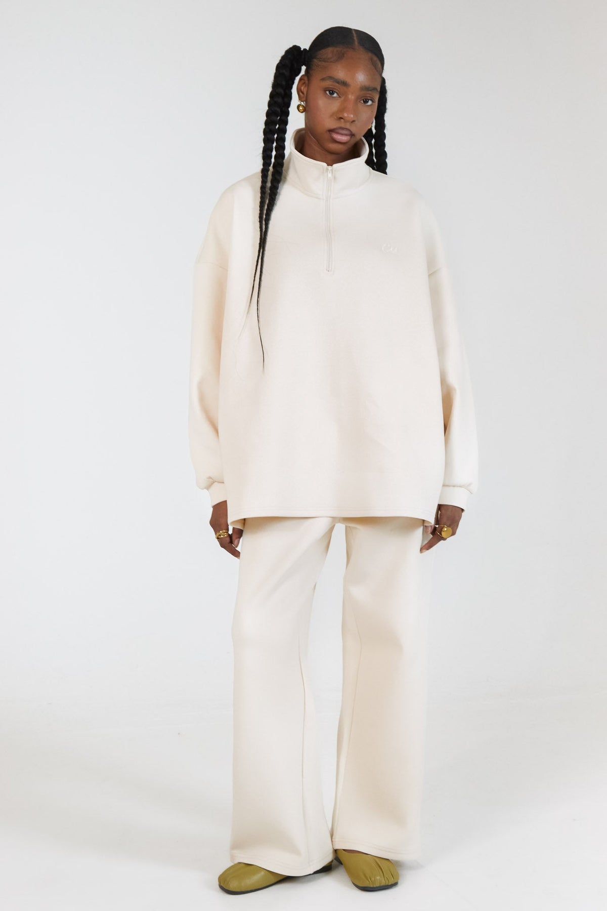 Le Sweat Zip Comfy Ecru