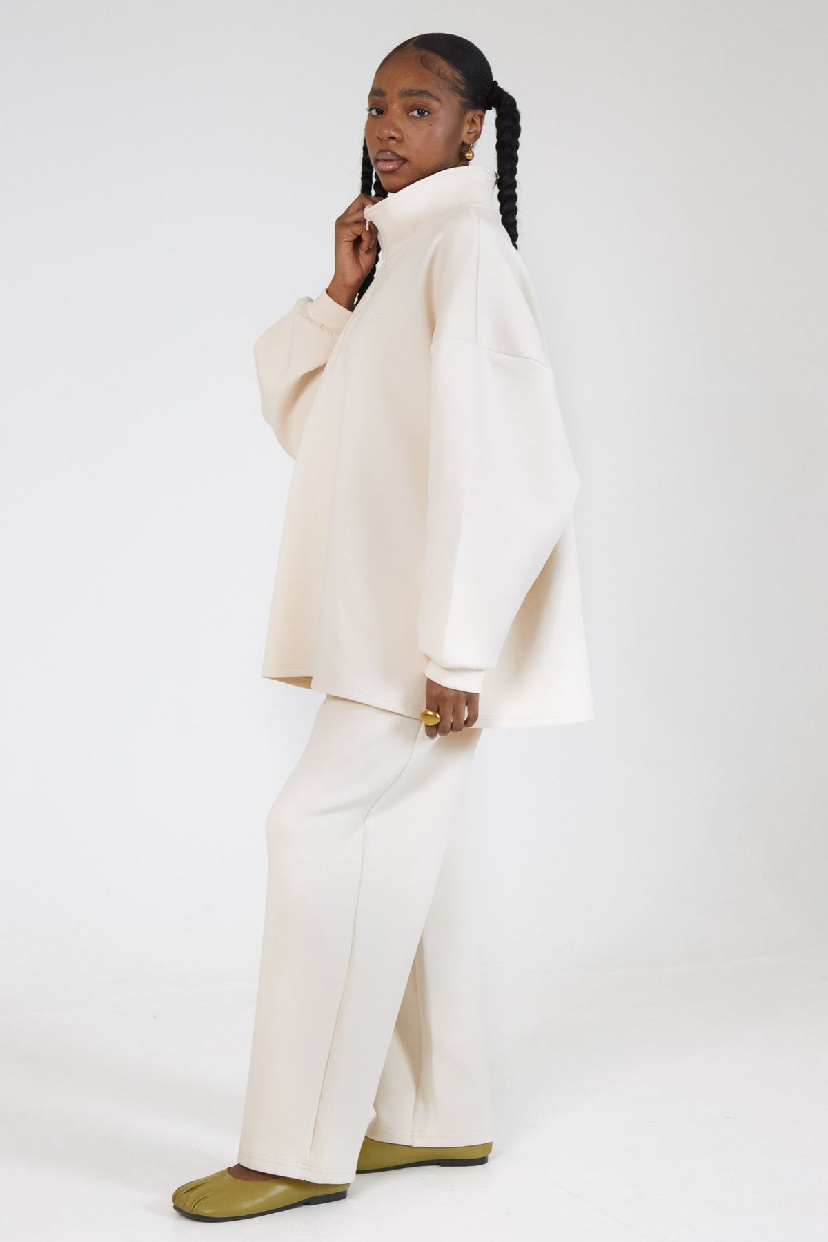 Le Sweat Zip Comfy Ecru