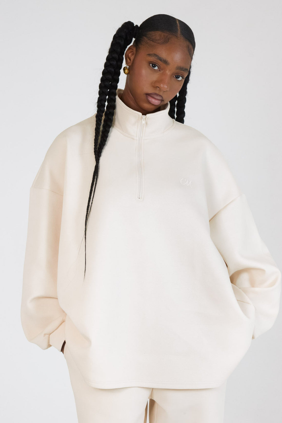 Le Sweat Zip Comfy Ecru