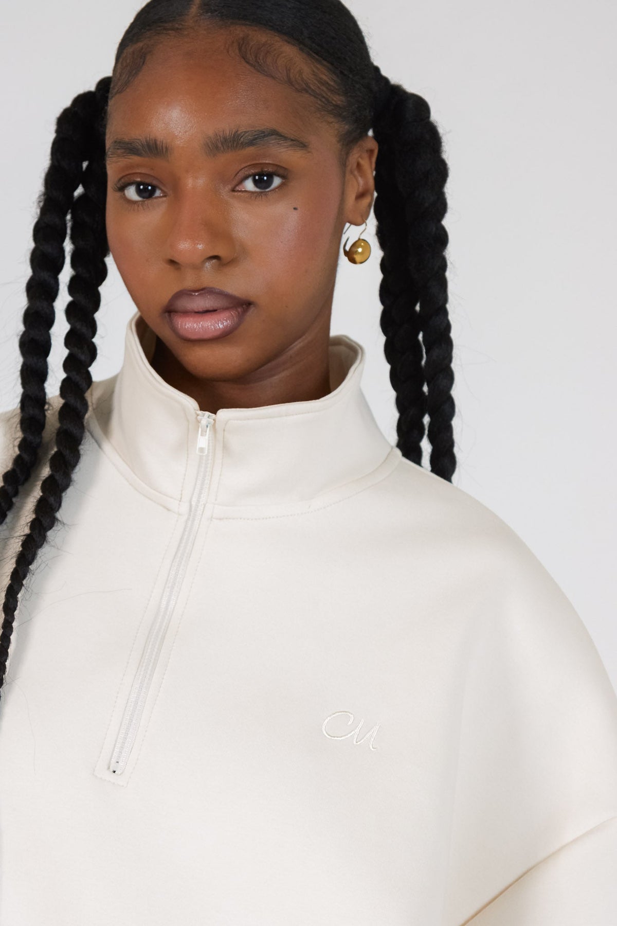 Le Sweat Zip Comfy Ecru