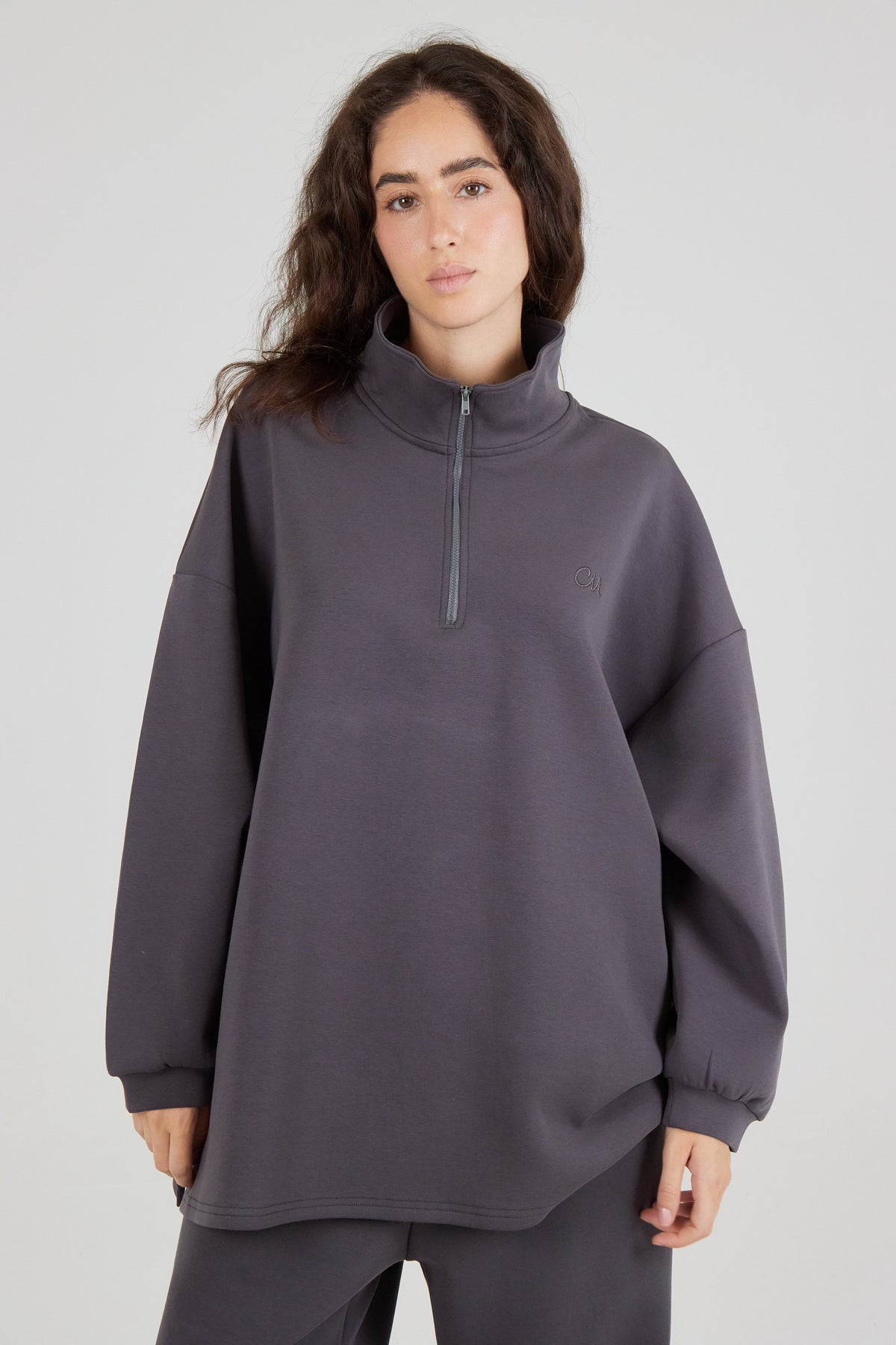 Le Sweat Zip Comfy Gris Anthracite