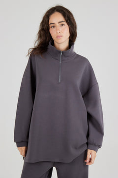 Le Sweat Zip Comfy Gris Anthracite