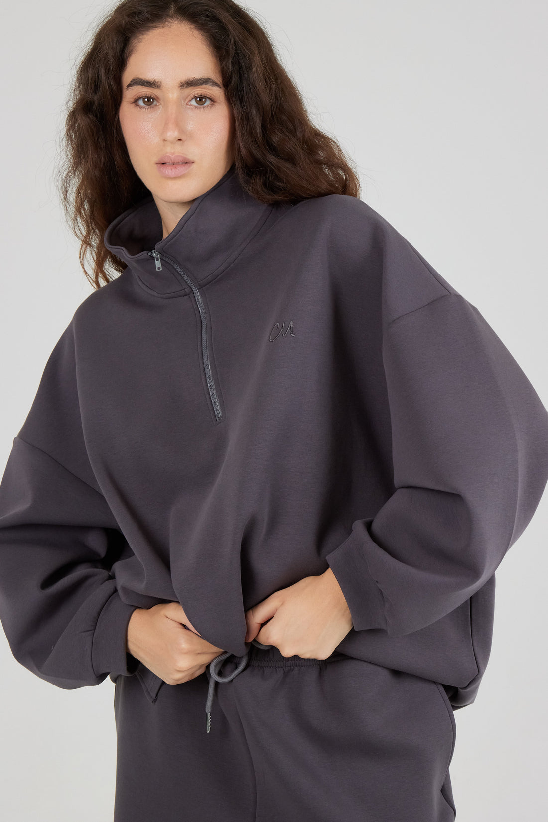 Le Sweat Zip Comfy Gris Anthracite