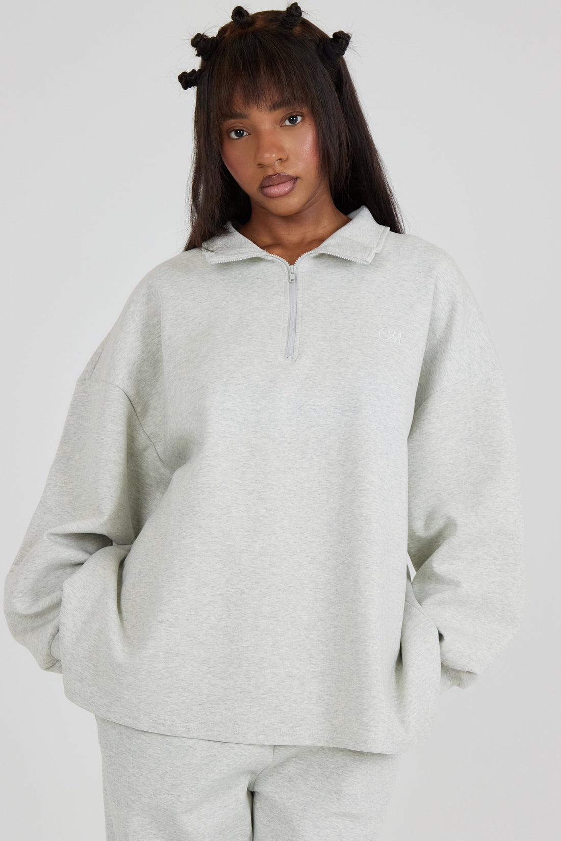 Le Sweat Zip Comfy Gris Clair