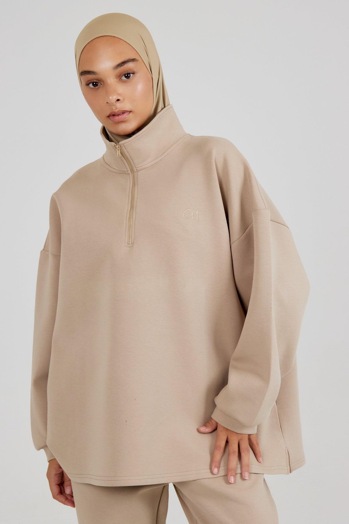 Le Sweat Zip Comfy Beige