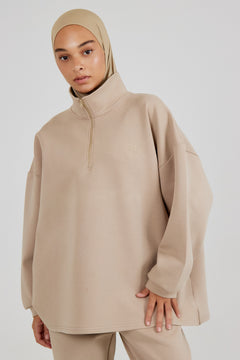 Le Sweat Zip Comfy Beige