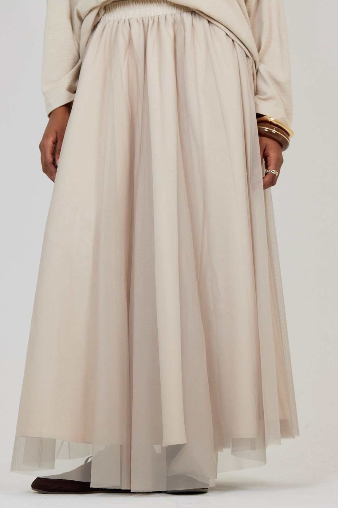 La Jupe Tulle Beige