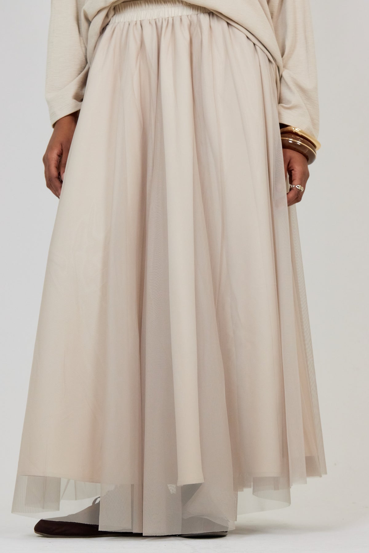 La Jupe Tulle Beige