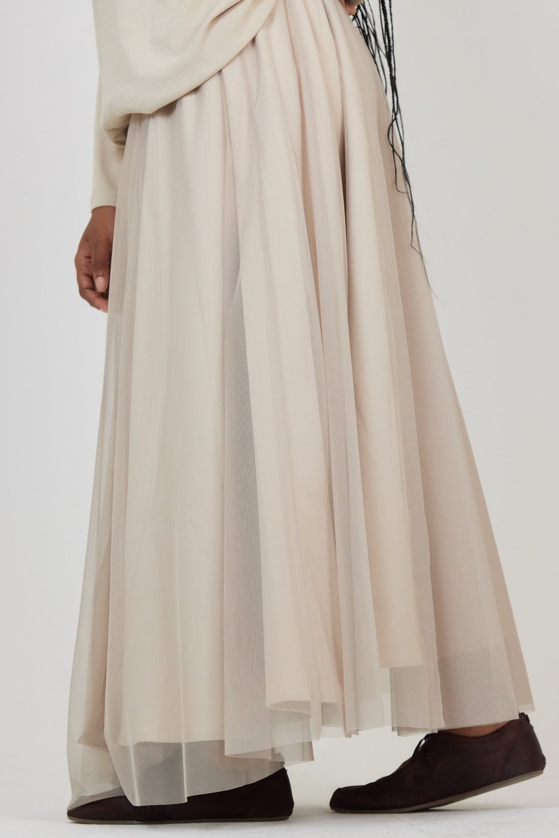 La Jupe Tulle Beige