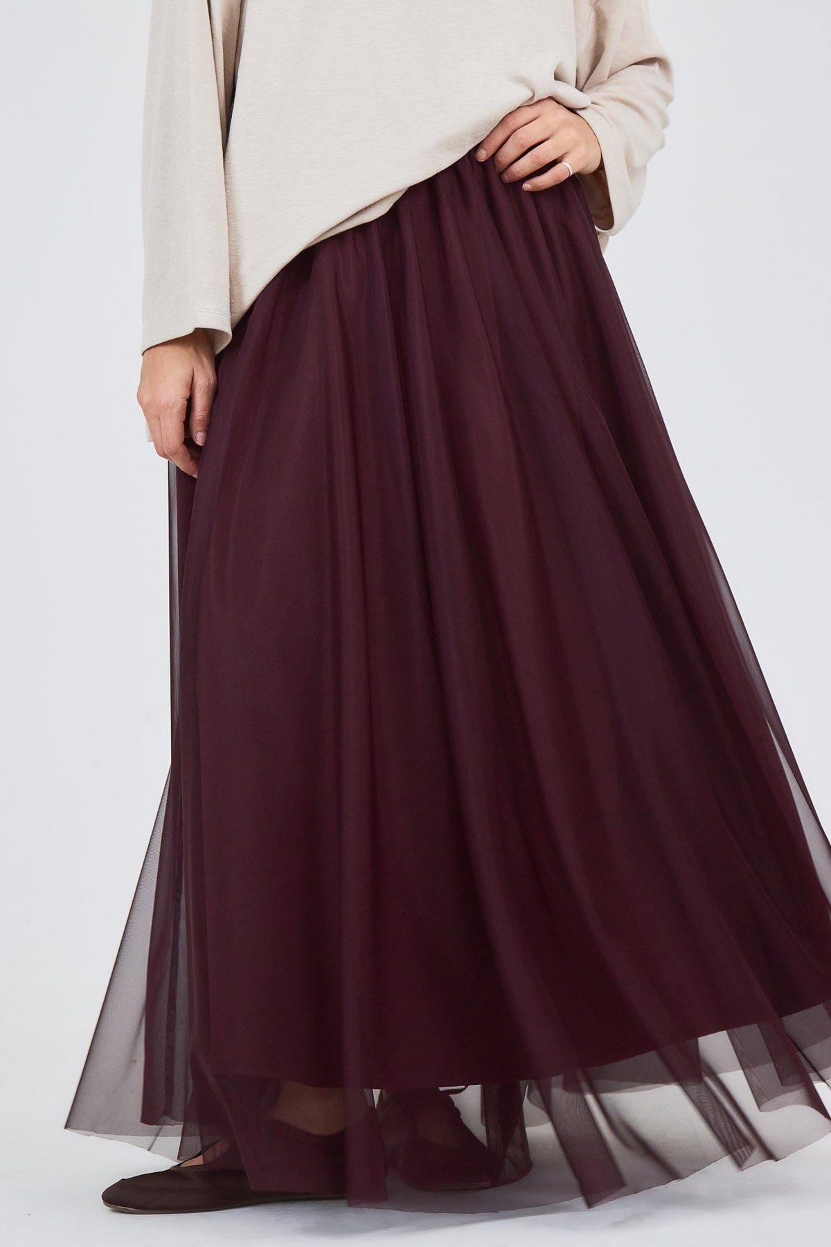 La Jupe Tulle Bordeaux
